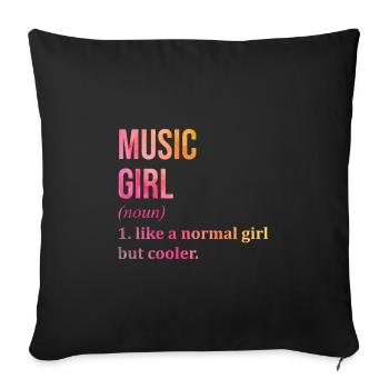 Music - Sofa pillowcase 17,3'' x 17,3'' (45 x 45 cm) - black - Front