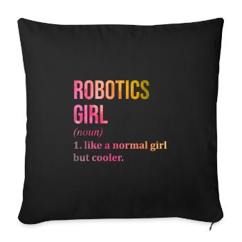 Robot - Sofa pillowcase 17,3'' x 17,3'' (45 x 45 cm) - black - Front