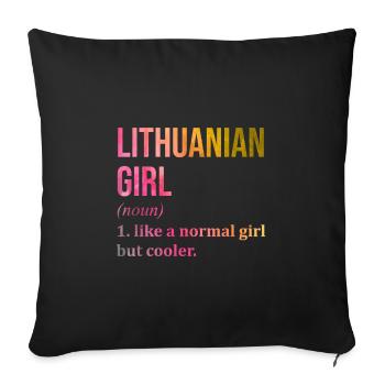 Lithuania - Sofa pillowcase 17,3'' x 17,3'' (45 x 45 cm) - black - Front