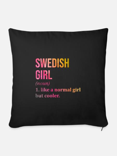 Schweden, Schweden, Schweden - Sofakissenbezug 45 x 45 cm - Schwarz