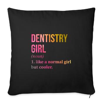 Dentist - Sofa pillowcase 17,3'' x 17,3'' (45 x 45 cm) - black - Front