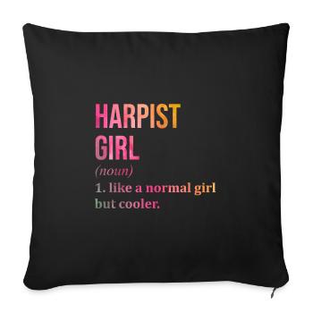 harpe - Housse de coussin décorative 45 x 45 cm - noir - Devant