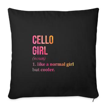 violoncelle - Housse de coussin décorative 45 x 45 cm - noir - Devant