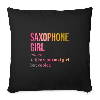 saxophone - Housse de coussin décorative 45 x 45 cm - noir - Devant
