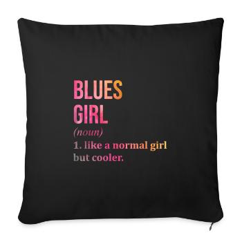 Blues - Sofa pillowcase 17,3'' x 17,3'' (45 x 45 cm) - black - Front
