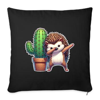Hedgehog Cactus - Sofa pillowcase 17,3'' x 17,3'' (45 x 45 cm) - black - Front