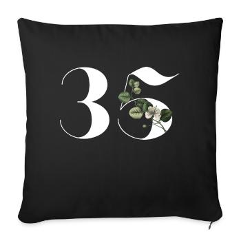 Number 35 Floral Green - 35th Floral Anniversary - Sofa pillowcase 17,3'' x 17,3'' (45 x 45 cm) - black - Front