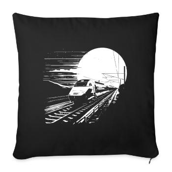 Graphique ferroviaire - Housse de coussin décorative 45 x 45 cm - noir - Devant