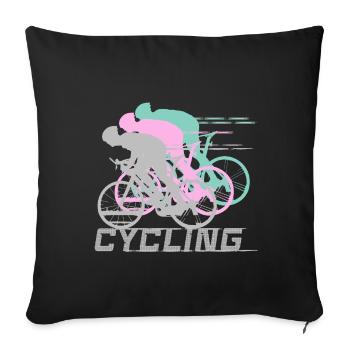Cycling - Sofakissenbezug 45 x 45 cm - Schwarz - Vorne