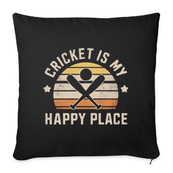 Le cricket est mon endroit préféré - Housse de coussin décorative 45 x 45 cm - noir - Devant