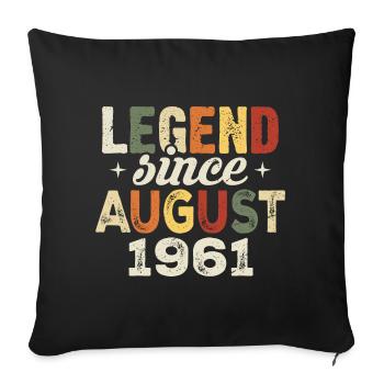 Août 1961 Anniversaire Août 1961 - Août 1961 - Housse de coussin décorative 45 x 45 cm - noir - Devant
