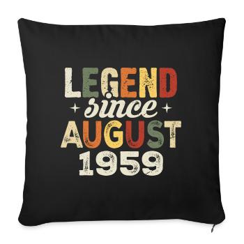 Août 1959 Anniversaire Août 1959 - Août 1959 - Housse de coussin décorative 45 x 45 cm - noir - Devant