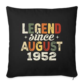 Août 1952 Anniversaire Août 1952 - Août 1952 - Housse de coussin décorative 45 x 45 cm - noir - Devant
