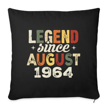 Août 1964 Anniversaire Août 1964 - Août 1964 - Housse de coussin décorative 45 x 45 cm - noir - Devant