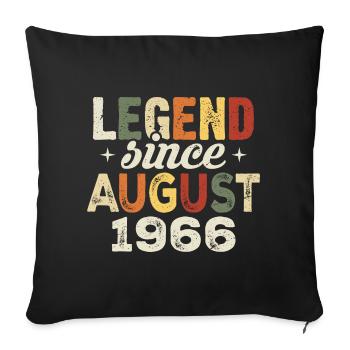 Août 1966 Anniversaire Août 1966 - Août 1966 - Housse de coussin décorative 45 x 45 cm - noir - Devant