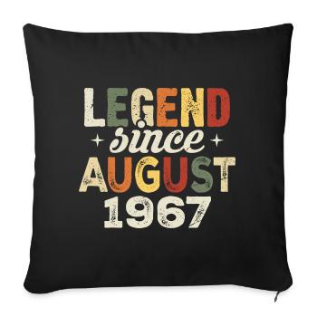 Août 1967 Anniversaire Août 1967 - Août 1967 - Housse de coussin décorative 45 x 45 cm - noir - Devant