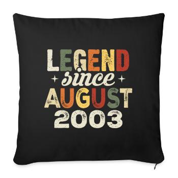 Août 2003 Anniversaire Août 2003 - Août 2003 - Housse de coussin décorative 45 x 45 cm - noir - Devant