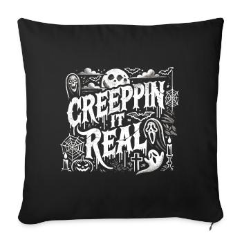 Creepin' It Real - Halloween sombre et effrayant - Housse de coussin décorative 45 x 45 cm - noir - Devant