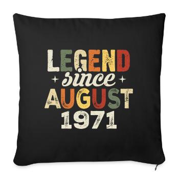 Août 1971 Anniversaire Août 1971 - Août 1971 - Housse de coussin décorative 45 x 45 cm - noir - Devant