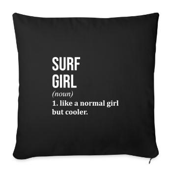 Surfing Surfing Surfing - Sofa pillowcase 17,3'' x 17,3'' (45 x 45 cm) - black - Front
