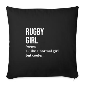 Rugby Rugby Rugby - Housse de coussin décorative 45 x 45 cm - noir - Devant