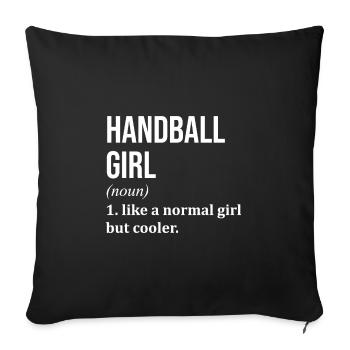 Handball Handball Handball - Housse de coussin décorative 45 x 45 cm - noir - Devant