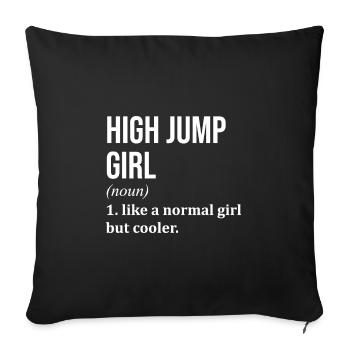 saut en hauteur - Housse de coussin décorative 45 x 45 cm - noir - Devant