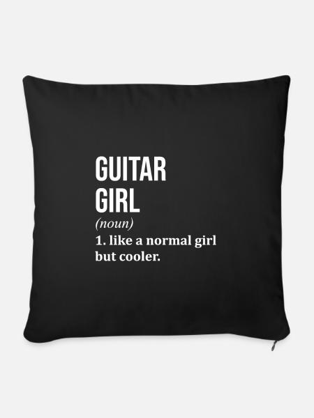 Gitarre Gitarre Gitarre - Sofakissenbezug 45 x 45 cm - Schwarz