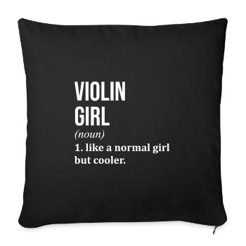 violon - Housse de coussin décorative 45 x 45 cm - noir - Devant