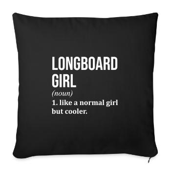 Longboard - Sofakissenbezug 45 x 45 cm - Schwarz - Vorne