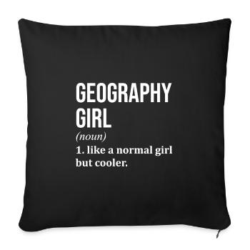 Geography - Sofa pillowcase 17,3'' x 17,3'' (45 x 45 cm) - black - Front