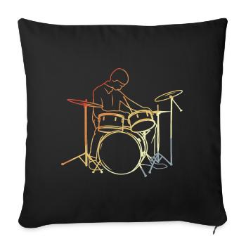 Drummer Vintage Look - Sofa pillowcase 17,3'' x 17,3'' (45 x 45 cm) - black - Front