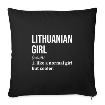 Lithuania - Sofa pillowcase 17,3'' x 17,3'' (45 x 45 cm) - black - Front