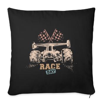 Retro Racing Car Formula Symbol Vintage Logo Racing - Sofa pillowcase 17,3'' x 17,3'' (45 x 45 cm) - black - Front