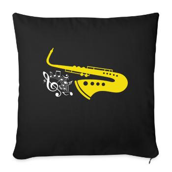 Sax saxophone saxophone - Sofa pillowcase 17,3'' x 17,3'' (45 x 45 cm) - black - Front