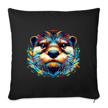 Otter - Sofakissenbezug 45 x 45 cm - Schwarz - Vorne