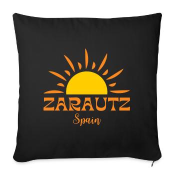 ZARAUTZ Spain--Bright Sun Emblem T-Shirt - Sofa pillowcase 17,3'' x 17,3'' (45 x 45 cm) - black - Front