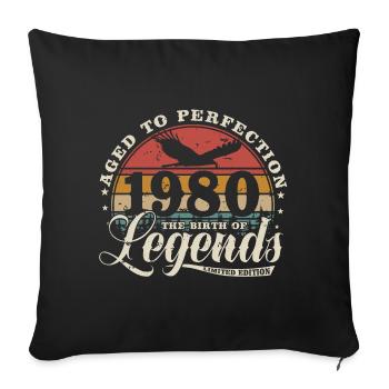 1980 ' s Vintage Born Legends cadeau d’anniversaire - Housse de coussin décorative 45 x 45 cm - noir - Devant