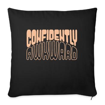 Confidently awkward in yellow - Sofa pillowcase 17,3'' x 17,3'' (45 x 45 cm) - black - Front