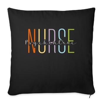 Infirmière psychiatrique Conception pour une infirmière psychiatrique - Housse de coussin décorative 45 x 45 cm - noir - Devant