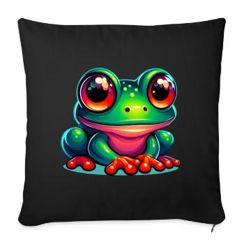 Grenouille - Housse de coussin décorative 45 x 45 cm - noir - Devant