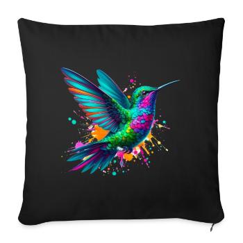 Hummingbird - Sofa pillowcase 17,3'' x 17,3'' (45 x 45 cm) - black - Front