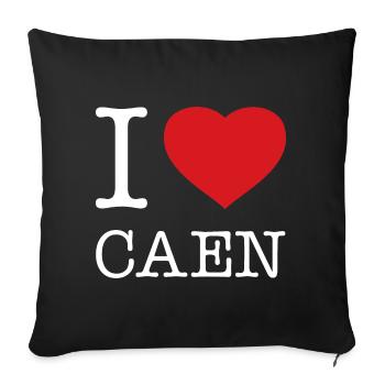 J’AIME CAEN France Frankreich - Housse de coussin décorative 45 x 45 cm - noir - Devant