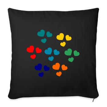 HERZ. WEIHNACHTEN. PAAR. VALENTINSTAG. GERADE VERHEIRATET. - Sofakissenbezug 45 x 45 cm - Schwarz - Vorne