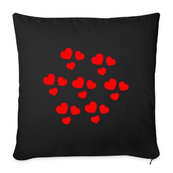 CHRISTMAS. COUPLE. HEART. VALENTINE'S DAY. JUST MARRIED. - Sofa pillowcase 17,3'' x 17,3'' (45 x 45 cm) - black - Front
