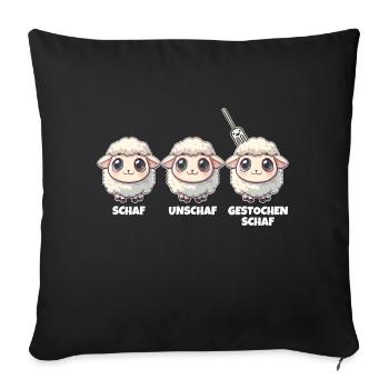 Sheep Unsheep Stung Sheep - Sofa pillowcase 17,3'' x 17,3'' (45 x 45 cm) - black - Front