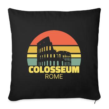 Colosseum Rome Retro Silhouette - Sofa pillowcase 17,3'' x 17,3'' (45 x 45 cm) - black - Front