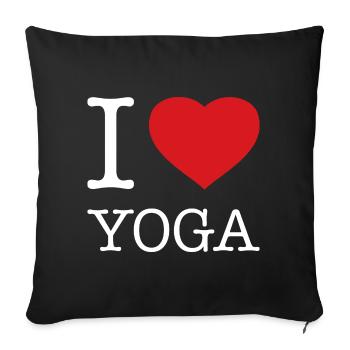 I LOVE YOGA - Sofa pillowcase 17,3'' x 17,3'' (45 x 45 cm) - black - Front