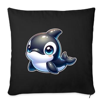 Killer whale - Sofa pillowcase 17,3'' x 17,3'' (45 x 45 cm) - black - Front