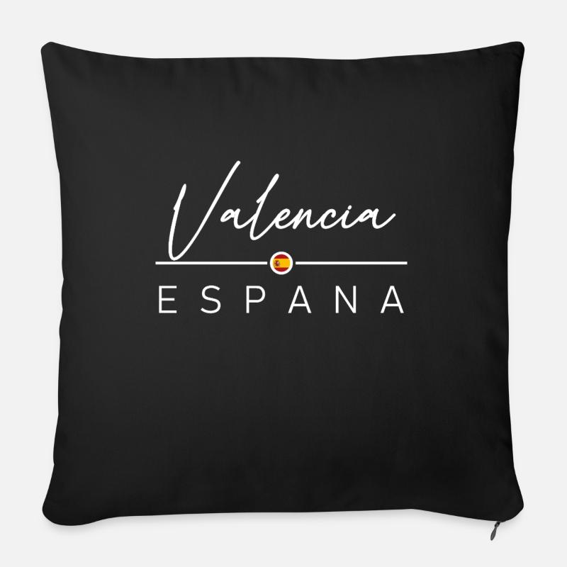 Spain - Valencia - Spanien - Espana - Sofakissenbezug 45 x 45 cm - Schwarz